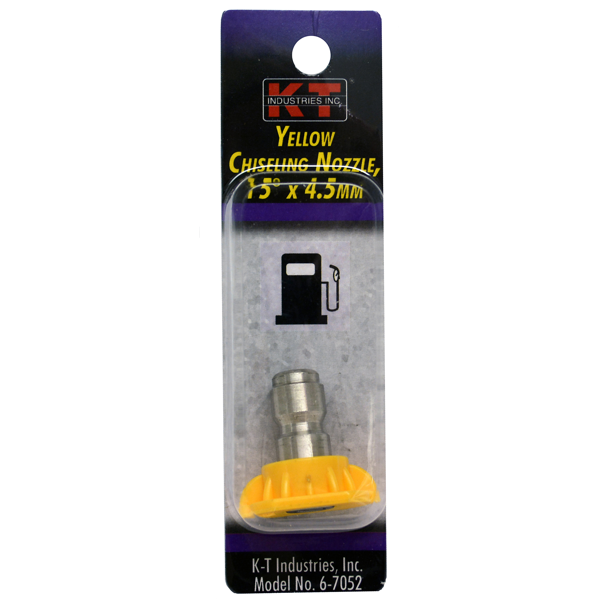 K-T Industries Chiseling Nozzle — 15Â° x 4.5mm, 4000 PSI, Yellow, Model# 6-7052